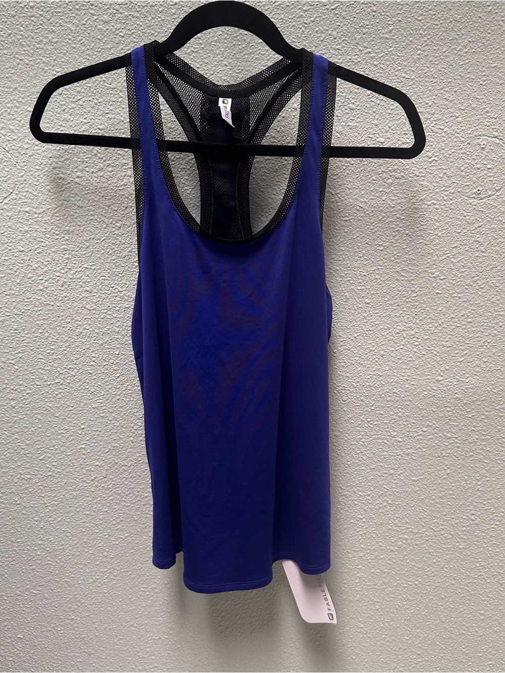 Fabletics Royal Blue Racerback Tank with Black Mesh Size XS
